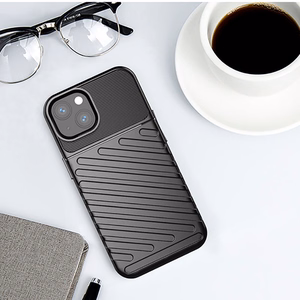 Thunder apvalks elastīgs izturīgs robusts pārsegs TPU apvalks iPhone 13 mini melns