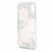 Guess ziedu vēlme sarkana roze viedtālruņa apvalks iPhone X - caurspīdīgs