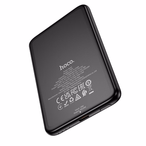Portatīvais lādētājs Hoco 5000 mAh QC PD 2A 20W īpaši plāns J140A melns saderīgs ar MagSafe