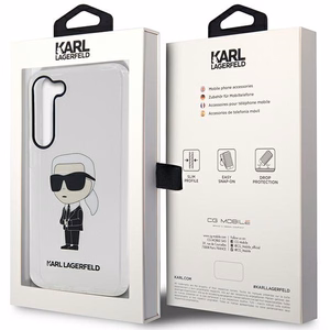 Karl Lagerfeld KLHCS23MHNIKTCT S23+ S916 caurspīdīgs cietais viedtālruņa apvalks Ikonik Karl Lagerfeld