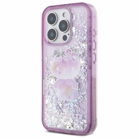 Hello Kitty Liquid Glitter 50. gadadienas ballītes viedtālruņa apvalks iPhone 16 Pro - violets