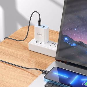Kabelis USB C uz Lightning Hoco PD 27W 2 m X89 melns