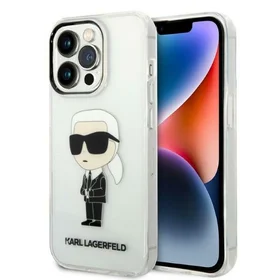 Karl Lagerfeld Ikonik Karl viedtālruņa apvalks iPhone 14 Pro Max - caurspīdīgs