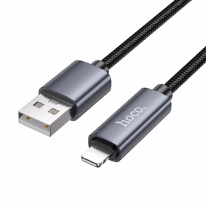 Cable USB A to Lightning Hoco 2,4A with display 1 m X112 black