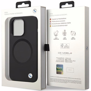 BMW BMHMP14XSILBK2 viedtālruņa apvalks iPhone 14 Pro Max 6.7" - melns Signature Liquid Silicone MagSafe