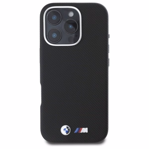 BMW M Edition Kevlar ietīts metāla iPhone 16 Pro Max apvalks - melns