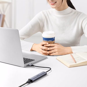 Ugreen CM475 daudzfunkcionāls sadalītājs USB 3.0 - 3x USB / Ethernet RJ-45 / USB Type-C PD - pelēks