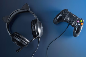 Kruger&Matz Gamer Kids spēļu austiņas bērniem, rozā