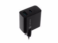 NATEC RIBERA GAN CHARGER 1x USB-A + 1x USB-C 45W melns