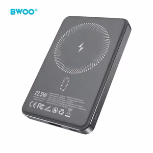 BWOO P82 BO внешний аккумулятор 10000 мАч 15W беспроводная зарядка тёмно-серый