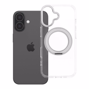 Case for iPhone 17 Frame Circle Stand compatible with MagSafe transparent