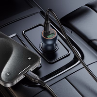 Borofone Auto lādētājs BZ32B Fresh - USB + C tipa - QC 3.0 PD 48W pelēks