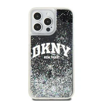 DKNY šķidrā spīduma lielā logotipa viedtālruņa apvalks iPhone 14 Pro Max - melns