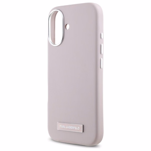 Karl Lagerfeld FW Metal Plate Magnētiskais viedtālruņa apvalks iPhone 16 - rozā