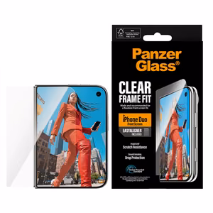 Caurspīdīgs stikla ekrāna aizsargs PanzerGlass FrameFit ar EasyAligner Apple iPhone Duo
