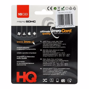 Imro memory card 16GB microSDHC cl. 10 UHS-I