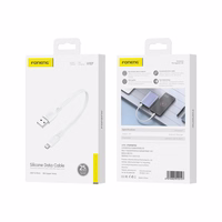 FONENG kabelis X107 Micro USB 2.1A 0.25M balts