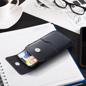 ROYAL - Leather universal flap pocket / black - Size XL - IPHONE 11 / 12 / 13 / SAMSUNG S7 EDGE