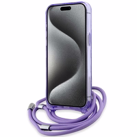 Karl Lagerfeld IML Crossbody Monogram Karl & Choupette Head Magnētiskais viedtālruņa apvalks iPhone 15 Pro - violets