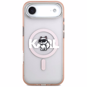 Karl Lagerfeld IML Choupette Sketch Logo MagSafe viedtālruņa apvalks iPhone 17 Air - rozā