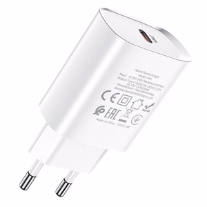 Tālruņa lādētājs Hoco USB C PD 20W N14 balts
