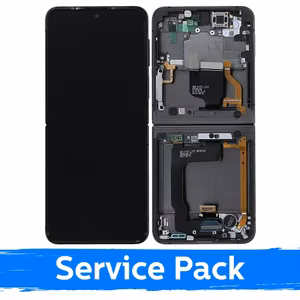 LCD displejs saderīgs ar Samsung F721 Z Flip4 (INNER) ar rāmi / Grafīts / (Service Pack)
