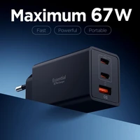 Spigen Essential EE673EU 3 portu ladetajs 2xUSB-C 1xUSB-A 67W - Melns