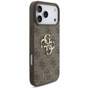 GUESS GUE005598 (4G PU Big Logo) aizsargvāciņš ierīcei iPhone 18 Pro Max / 17 Pro Max, krāsa – brūna