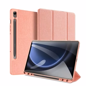 Dux Ducis Domo eko-ādas apvalks ar statīvu Samsung Tab S9 FE+ - rozā