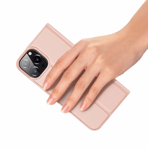 Dux Ducis Skin Pro grāmatas tipa viedtālruņa apvalks iPhone 13 Pro rozā