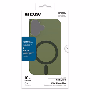 Incase Slim Case vāciņš ar MagSafe iPhone 16 Plus tālrunim, Highland Green krāsā
