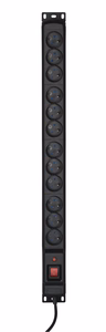 Activejet COMBO 12 socket power strip 5m black