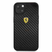 Ferrari FEHCP13SFCABK iPhone 13 mini 5.4" melns cietais apvalks On Track Real Carbon