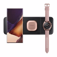 Samsung Trio EP-P6300TBEGEU 3in1 indukcijas lādētājs tālrunim / Galaxy Watch / Buds – melns + tīkla lādētājs + kabelis