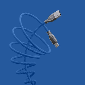 Forever Tornado kabelis USB - Lightning 1,0 m 3A tumši zils