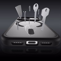 Benks Magnētiskais miglas futrālis ar metāla rāmi (A069) priekš Iphone 17 Pro pelēks (Kameras vadības poga)