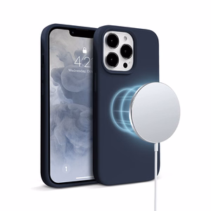 Crong Color Cover Magnetic vāciņš ierīcei iPhone 13 Pro Max, saderīgs ar MagSafe, tumši zils