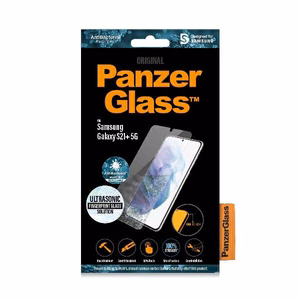 PanzerGlass E2E Microfracture rūdīts stikls Samsung Galaxy S21+ Case Friendly antibakteriāls melns