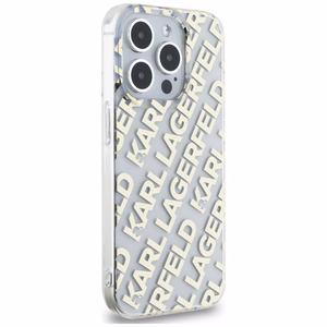 Karl Lagerfeld IML Fullover Logo viedtālruņa apvalks iPhone 15 Pro - zelta