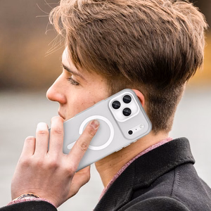 Magnētiskais abrazīvais viedtālruņa apvalks iPhone 17 Pro, saderīgs ar MagSafe - matēts balts