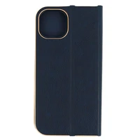Grāmatas apvalks ar rāmi Iphone 13 tumši zils
