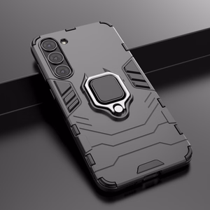 Ring Armor viedtālruņa apvalks Samsung Galaxy S23+ bruņots pārsegs magnētiskais turētājs gredzens melns