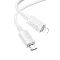 Kabelis USB-C uz Lightning Hoco PD 27W 1 m X107 balts