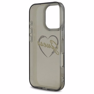 Guess IML Heart viedtālruņa apvalks iPhone 16 Pro - melns