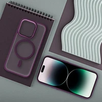 MATTE MAG COVER viedtālruņa apvalks, savietojams ar MagSafe, paredzēts SAMSUNG S25 PLUS, plūmju sarkans