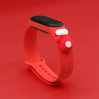 Siksna Xmas Xiaomi Mi Band 3 / 4 Ziemassvētku silikona siksna aproce ar cimdu - sarkana