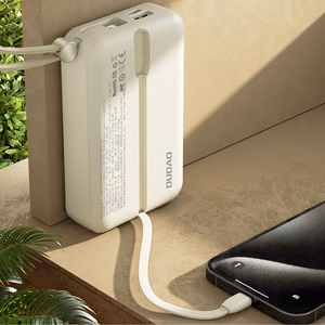 Dudao K14+ Powerbank 20000mAh 22.5W USB-C / USB-A / Built-in Lightning and USB-C Cables - balts