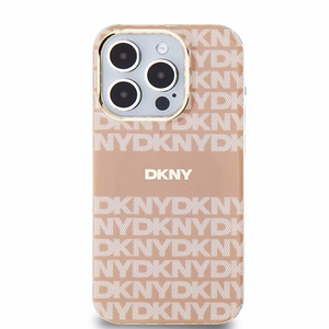DKNY IML Mono un svītras Magnētiskais viedtālruņa apvalks iPhone 15 Pro - rozā