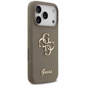 Guess чехол для iPhone 17 Pro GUHCP17LSC4GSMW (Silicone W/ Big 4G Script) коричневый