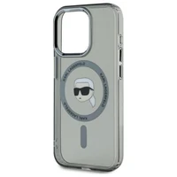 Karl Lagerfeld KLHMP15LHLSKIK iPhone 15 Pro 6.1" melns cietais viedtālruņa apvalks IML Metal Karl Head Magnētiskais (MagSafe)